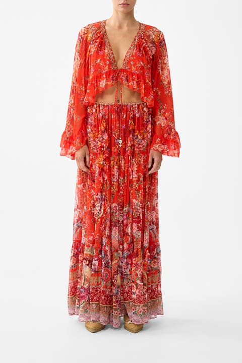 Tiered Skirt With Ruffle Detail