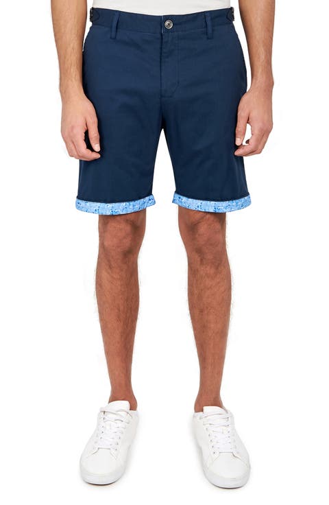 Slim Fit Solid Flat Front Shorts