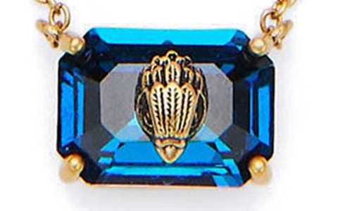 Kurt Geiger London Emerald Cut Crystal Pendant Necklace In Gold