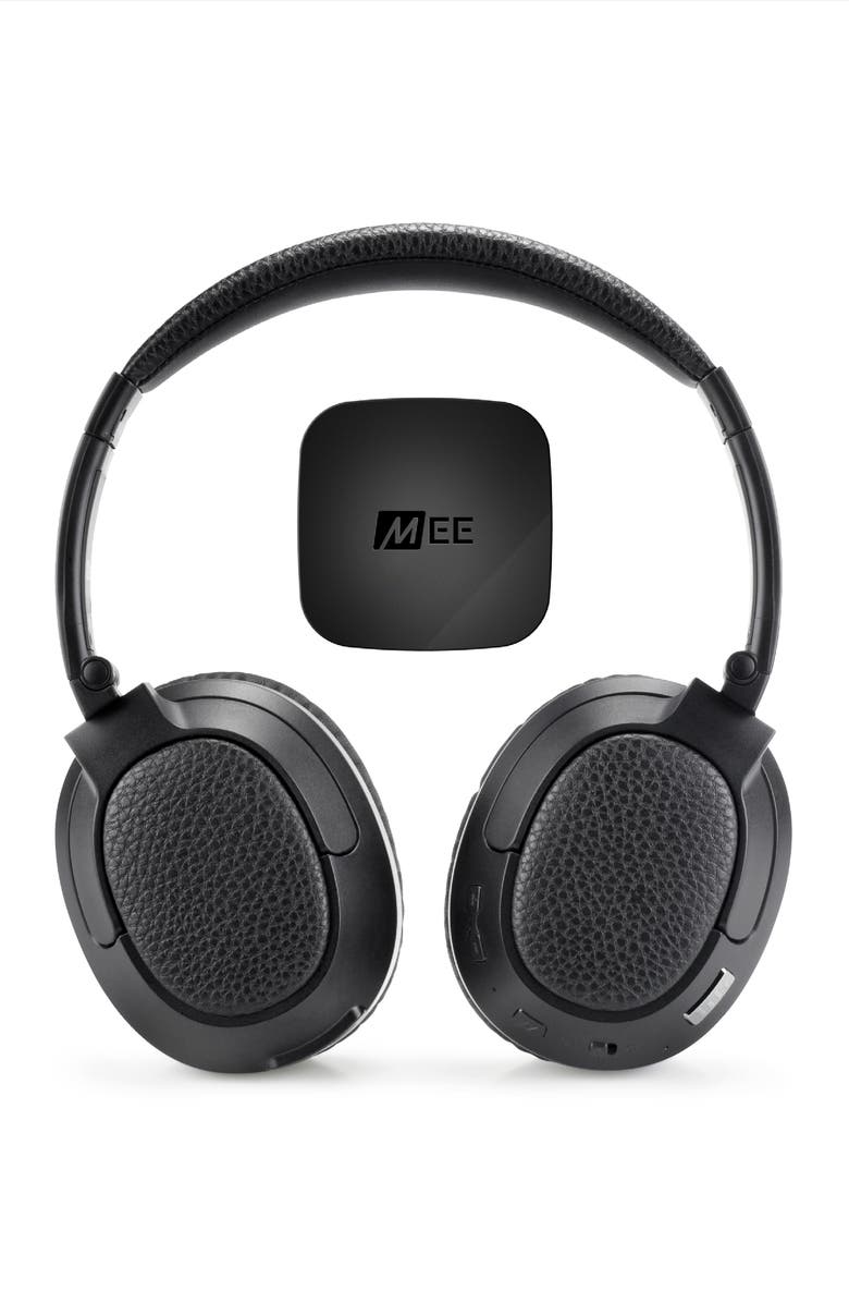 MEE audio Connect T1CMA Bluetooth Transmitter & Headphones Bundle for TV, Alternate, color, Black