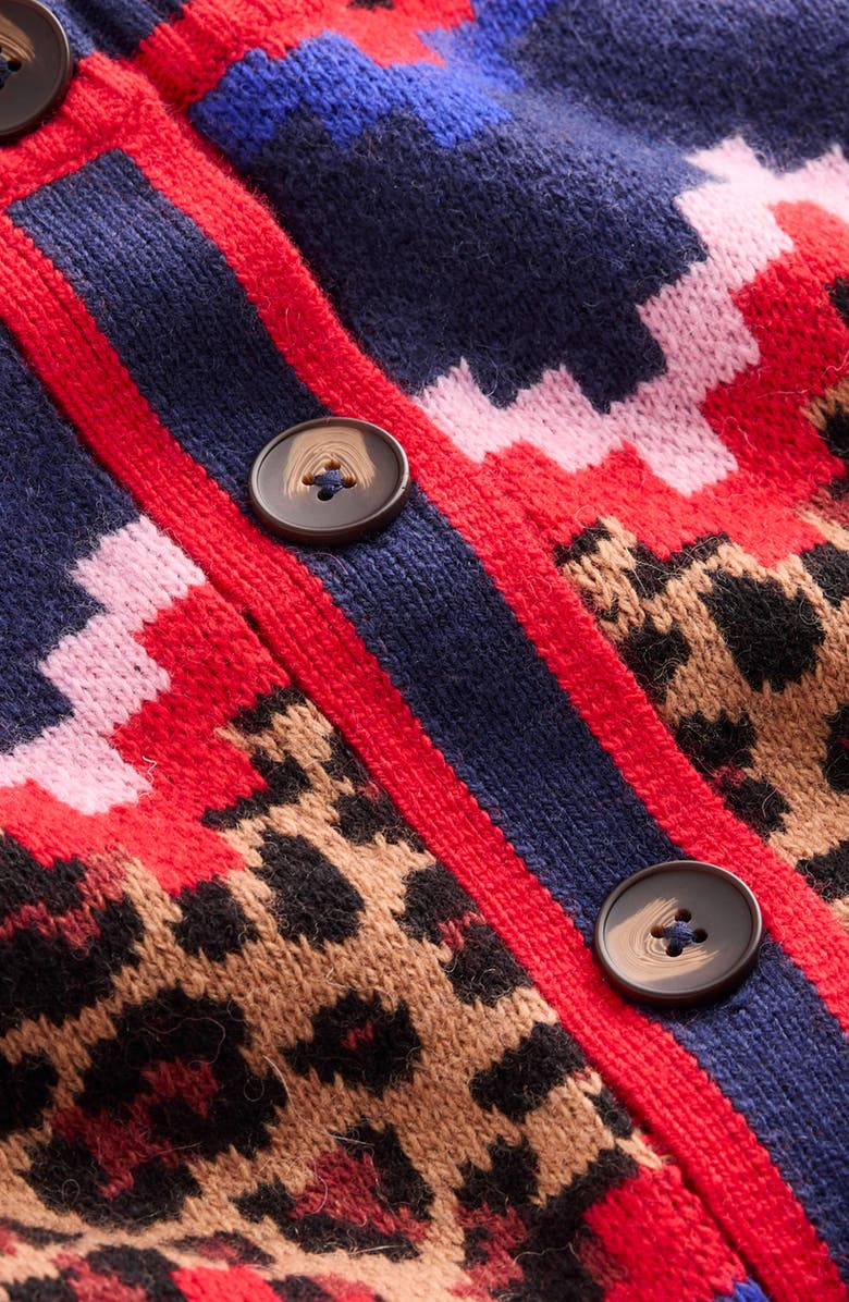 Boden Abi Mixed Print Jacquard Cardigan, Alternate, color,