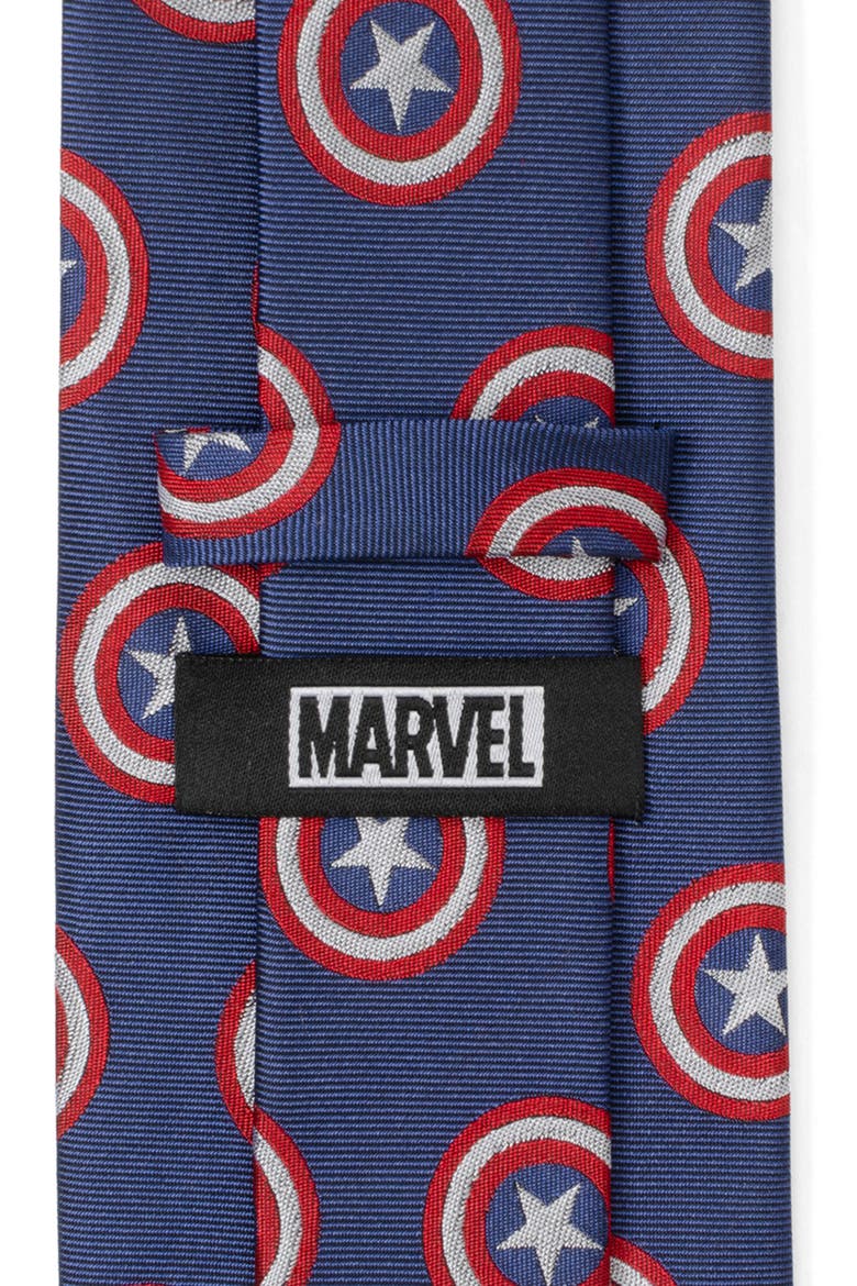 Captain America Hidden Message Silk Blend Tie, Alternate, color, BLUE