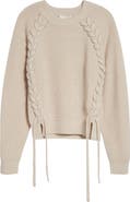 Isabel Marant Tulliam Lace-Up Detail Merino Wool & Cashmere Blend Crewneck Sweater