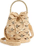 Rabanne Paco Wave Raffia Bucket Bag