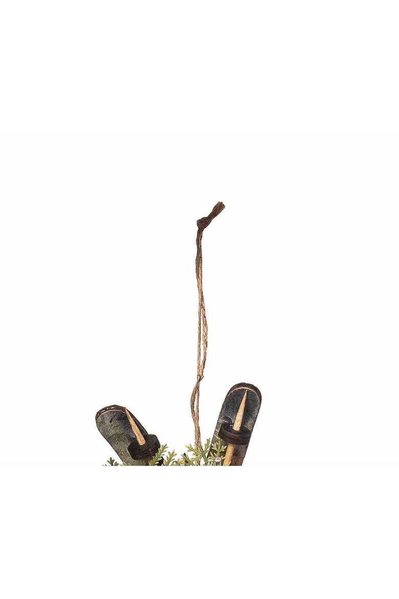 Country Skis Christmas Tree Ornament, Alternate, color, Brown
