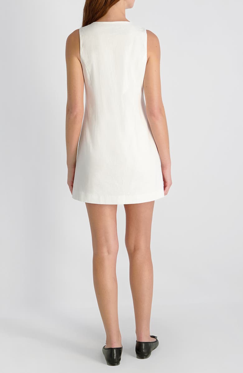 French Connection Aspen Sleeveless A-Line Linen Blend Minidress, Alternate, color, Summer White