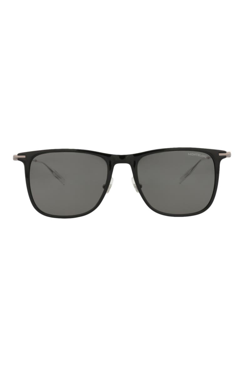 53mm Square Sunglasses, Main, color, BLACK RUTHENIUM GREY