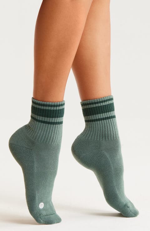 2 Pack No Show Socks in Gem Stripe & Green/Pink