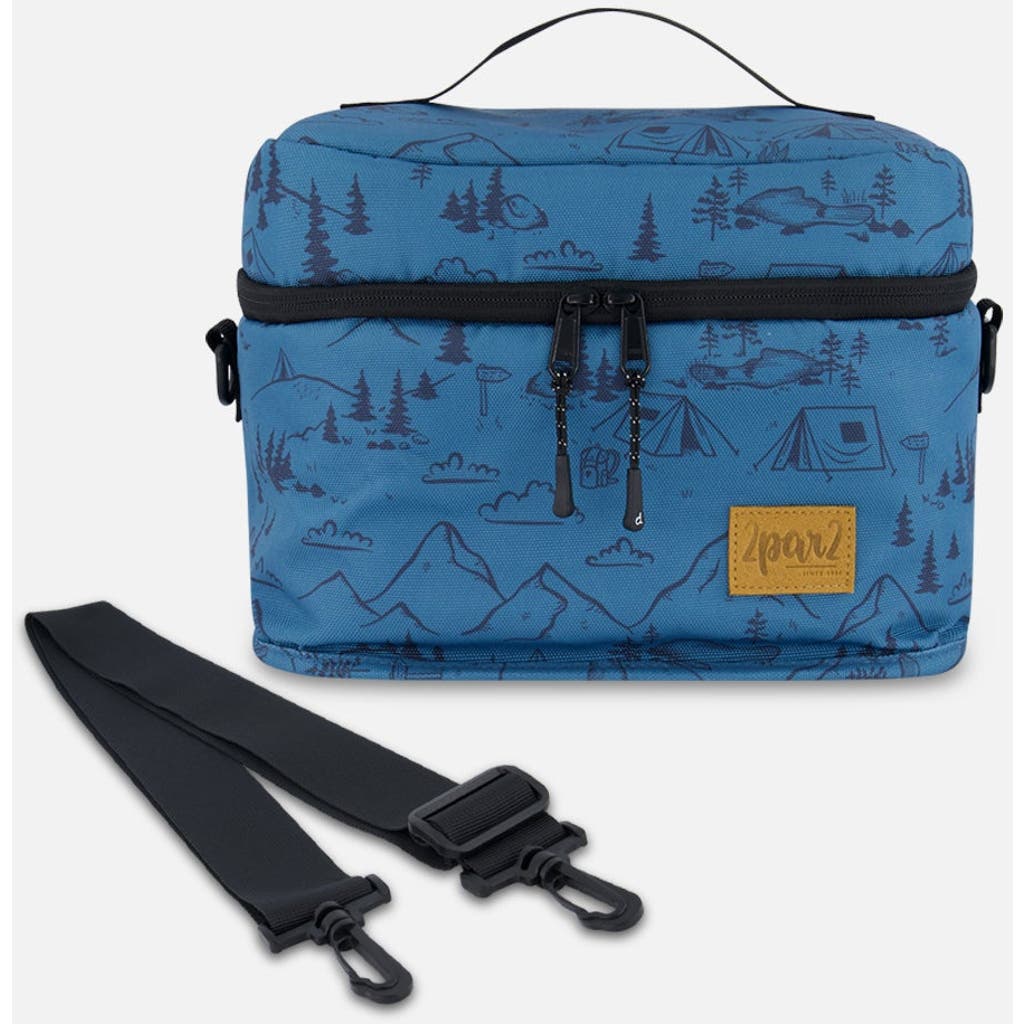 Deux Par Deux Boy's Lunch Box Blue Camping Print In Blue Camping Print
