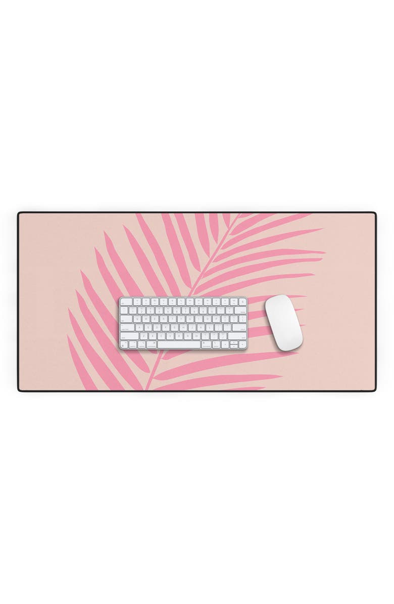 Deny Designs Blush Palm Leaf Desk Mat, Alternate, color, Pink