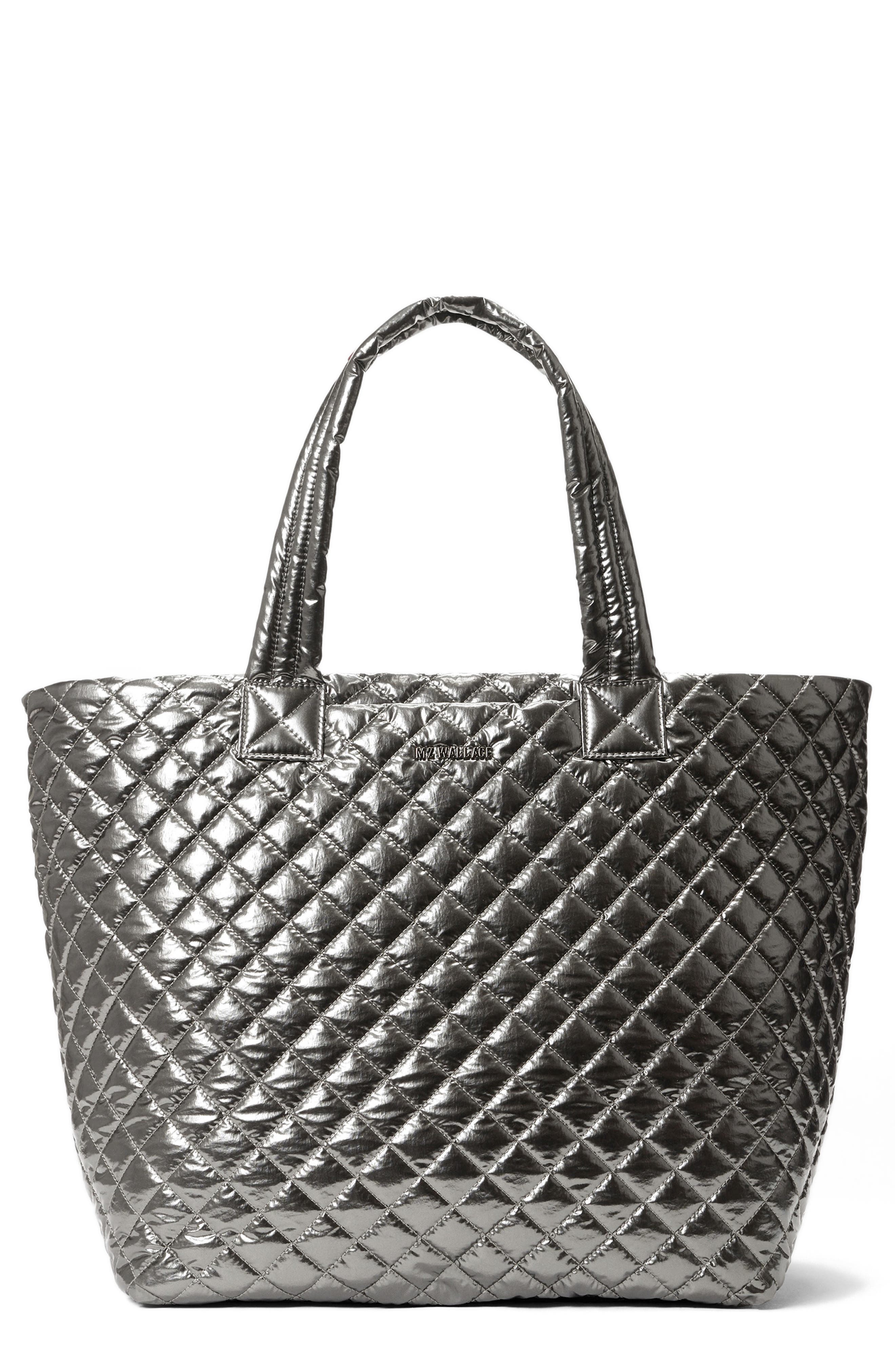MZ Wallace Deluxe Large Metro Tote in Pewter Metallic 