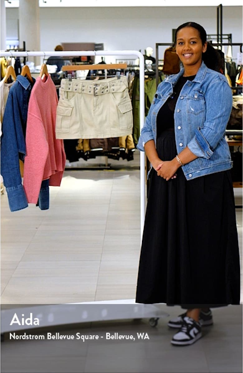 Carson Belted Denim Cargo Miniskirt, sales video thumbnail