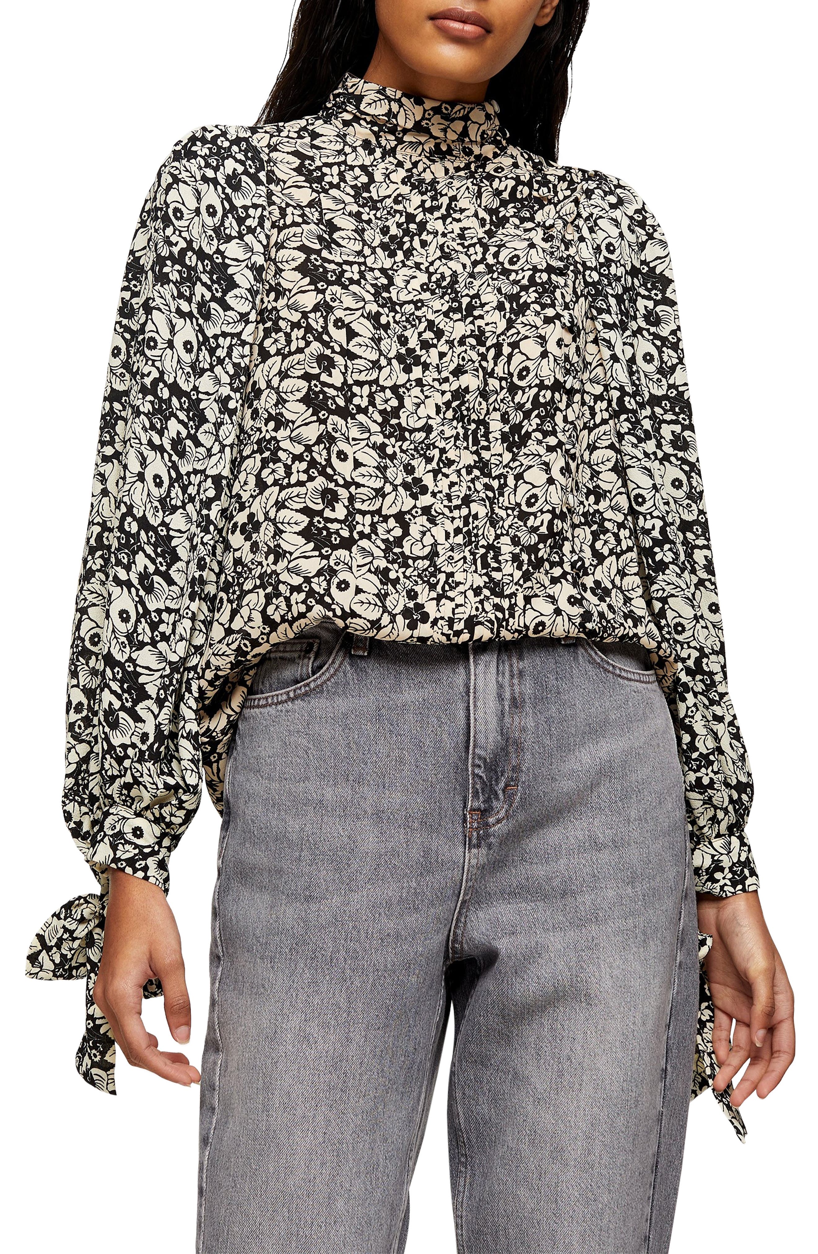 Topshop Pintuck Drama Sleeve Blouse (Women) | Nordstromrack