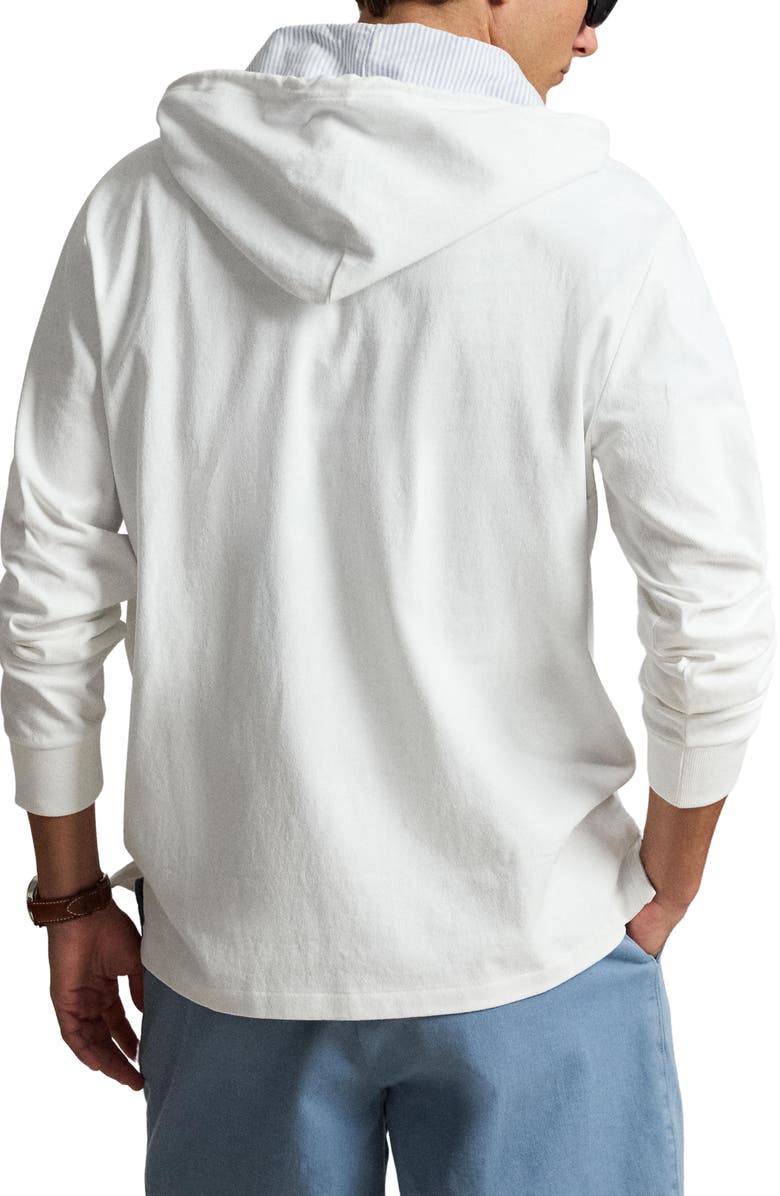 Polo Ralph Lauren Polo Bear Hooded Rugby Pullover, Alternate, color, Newport Bear-White