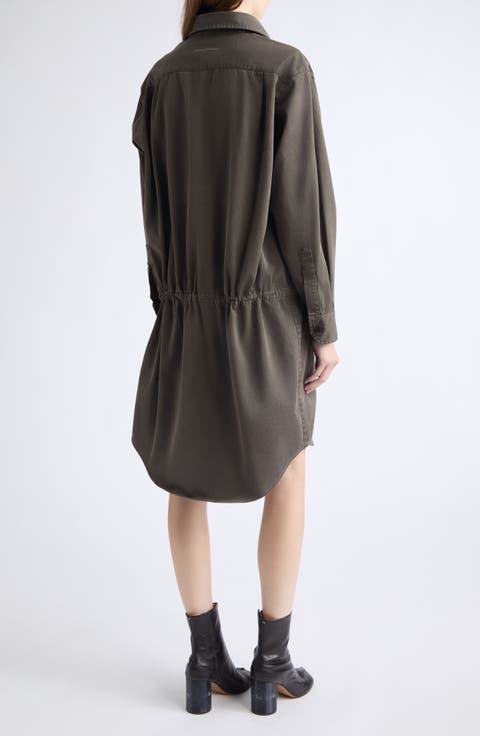 Elastic Waist Cotton Minidress