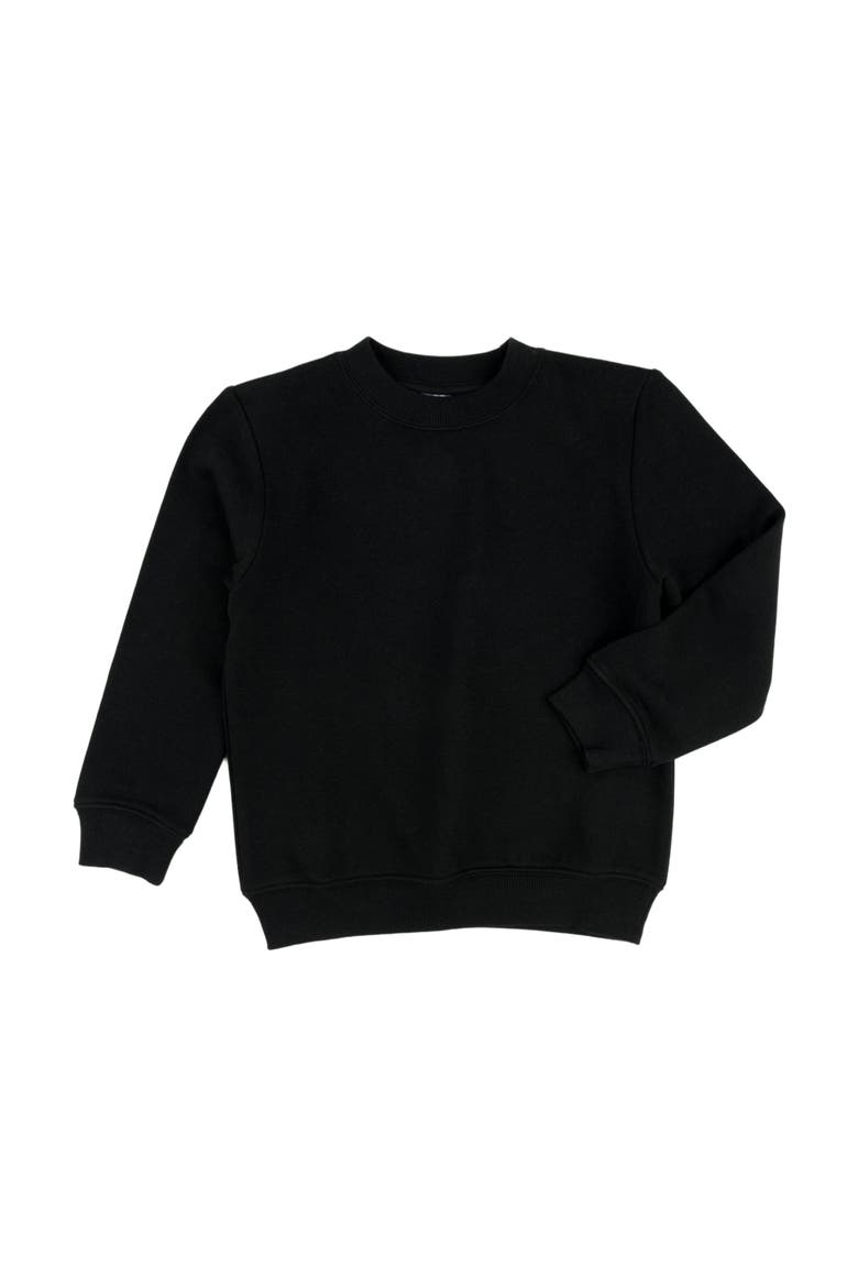 Kids Pullover Sweatshirt, Long Sleeve, Solid Colors, Alternate, color, BLACK