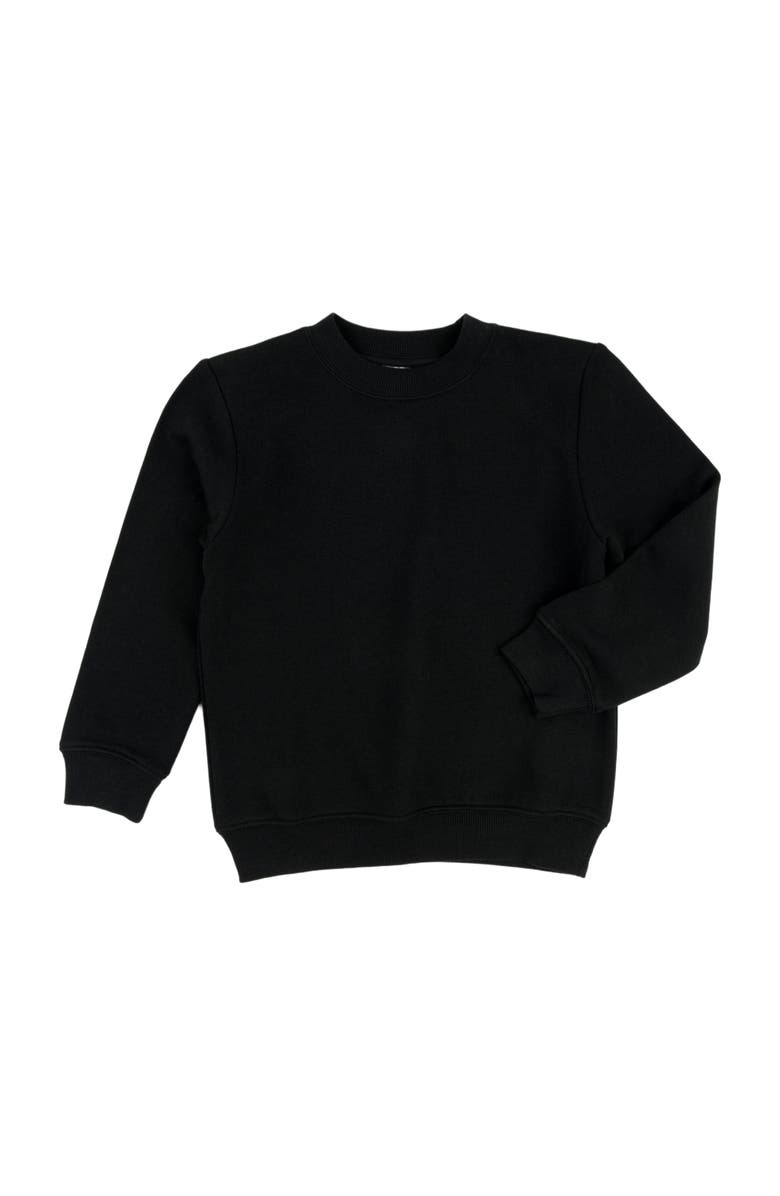 Leveret Kids Pullover Sweatshirt, Long Sleeve, Solid Colors, Alternate, color, Black