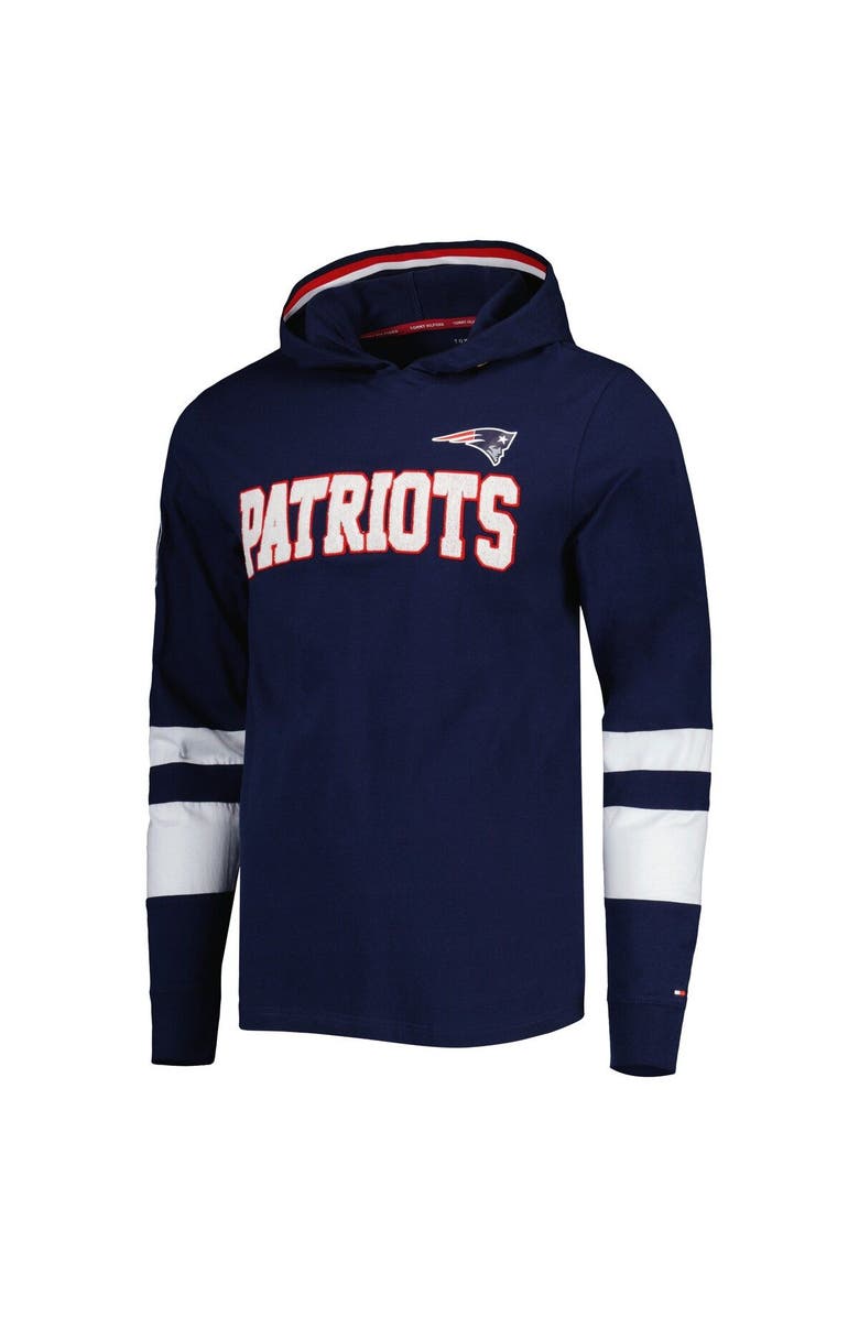 Tommy Hilfiger Men's Tommy Hilfiger Navy/White New England Patriots Alex Long Sleeve Hoodie T-Shirt, Alternate, color, Navy