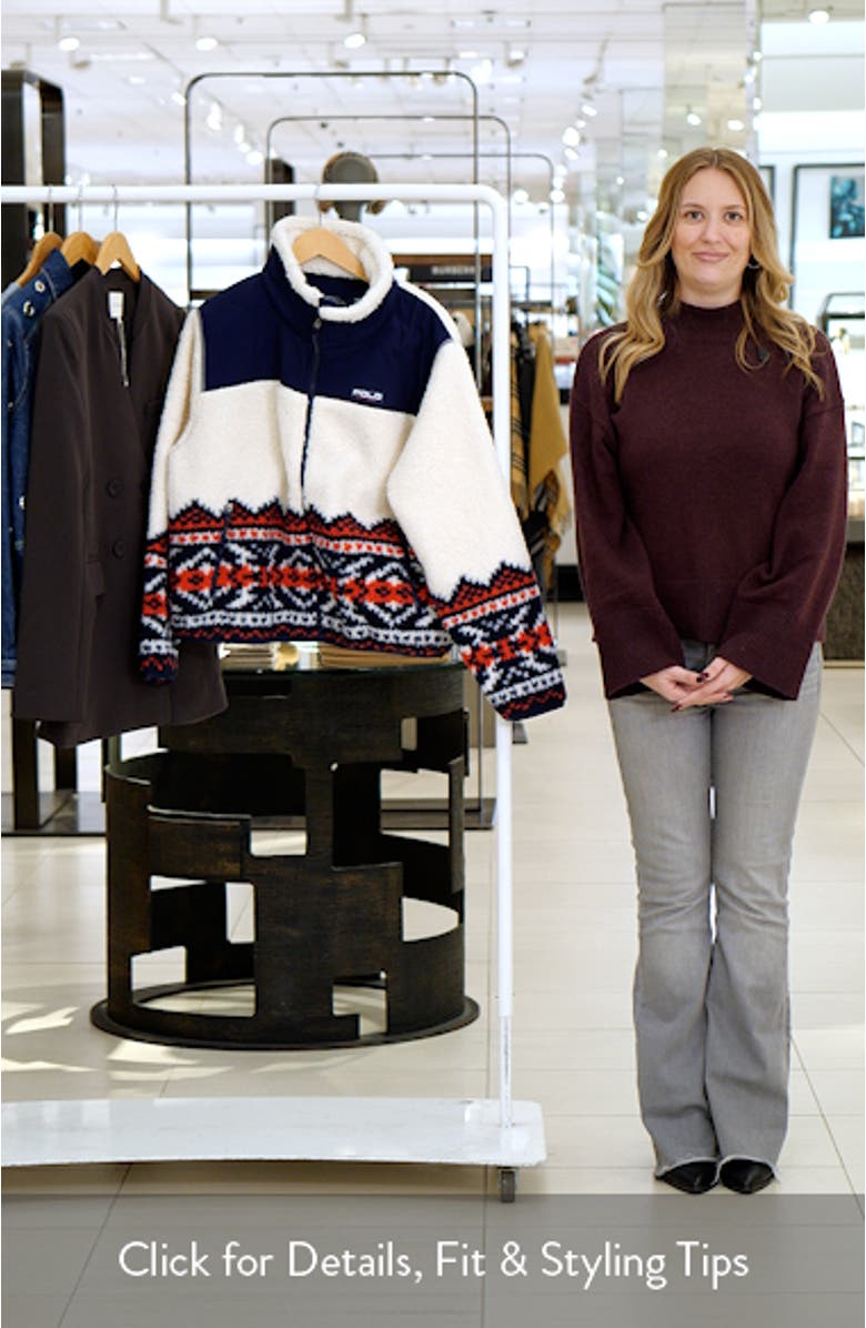 Jacquard Detail High Pile Fleece Jacket, sales video thumbnail