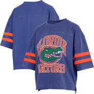 PRESSBOX Women's Pressbox Royal Florida Gators Wayne Tyler Cropped T-Shirt