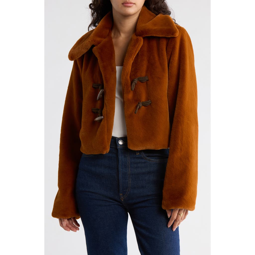 Area Stars Abi Faux Fur Coat In Brown