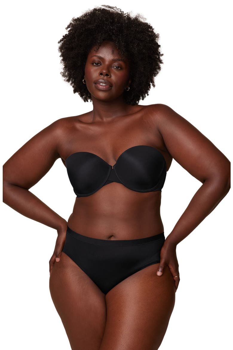 Base Strapless Bra, Main, color, Black