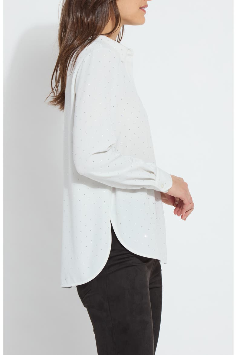 Crystal Embellished Button-Up Shirt, Alternate, color, ICE