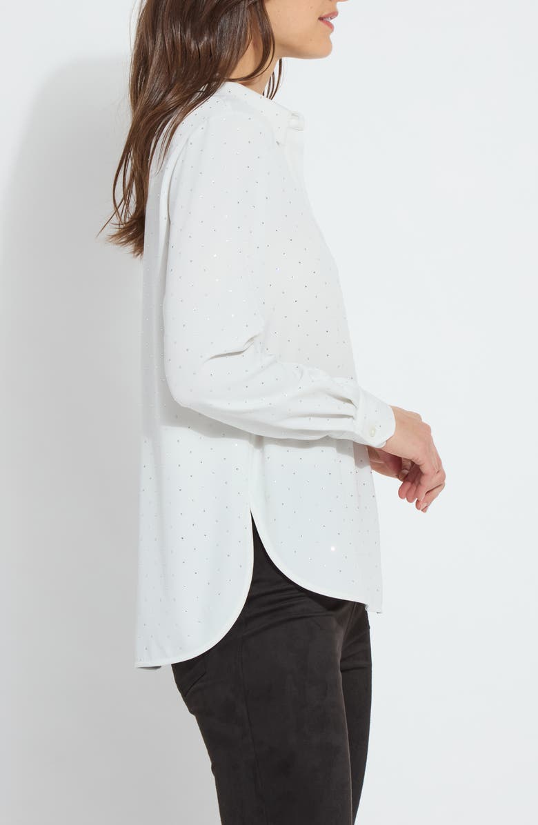 Lysse Crystal Embellished Button-Up Shirt, Alternate, color, Ice
