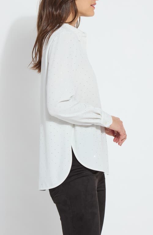 Lyssé Crystal Embellished Parker Shirt In Blue
