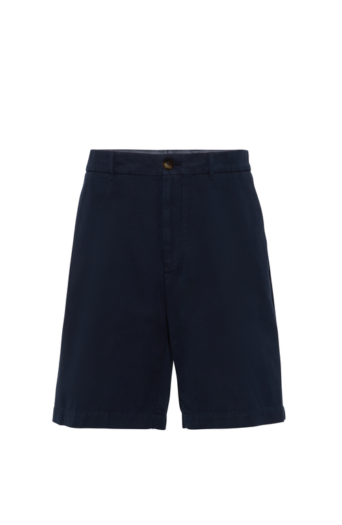 Brunello Cucinelli Garment-dyed Gabardine Bermuda Shorts In Navy Blue