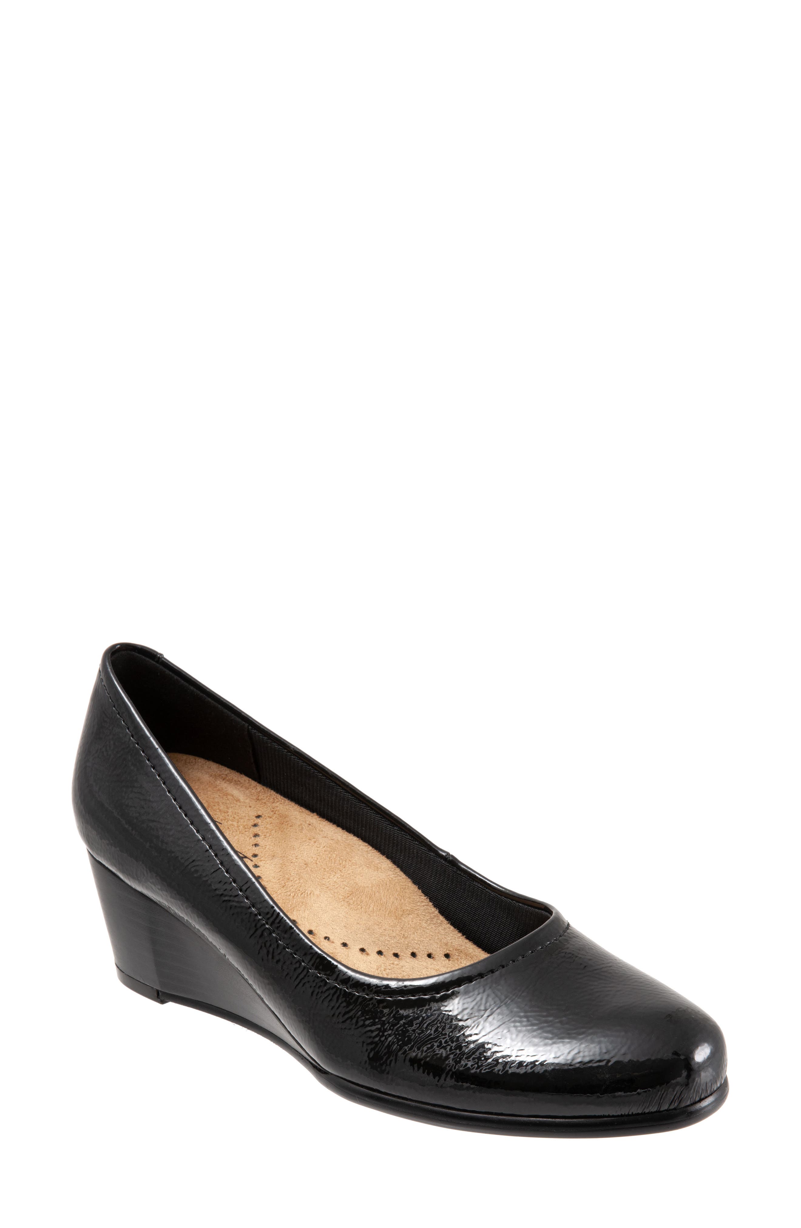 Winnie Wedge Pump, Main, color, BLACK FAUX PATENT LEATHER