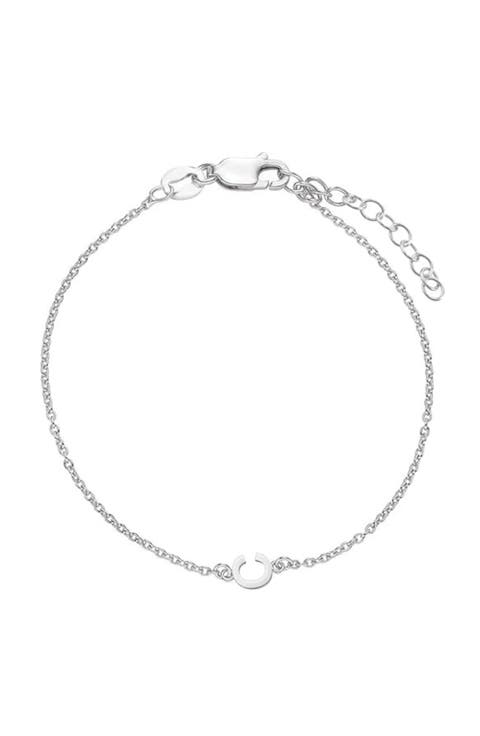 Inez Initial Bracelet/Anklet in Sterling Silver