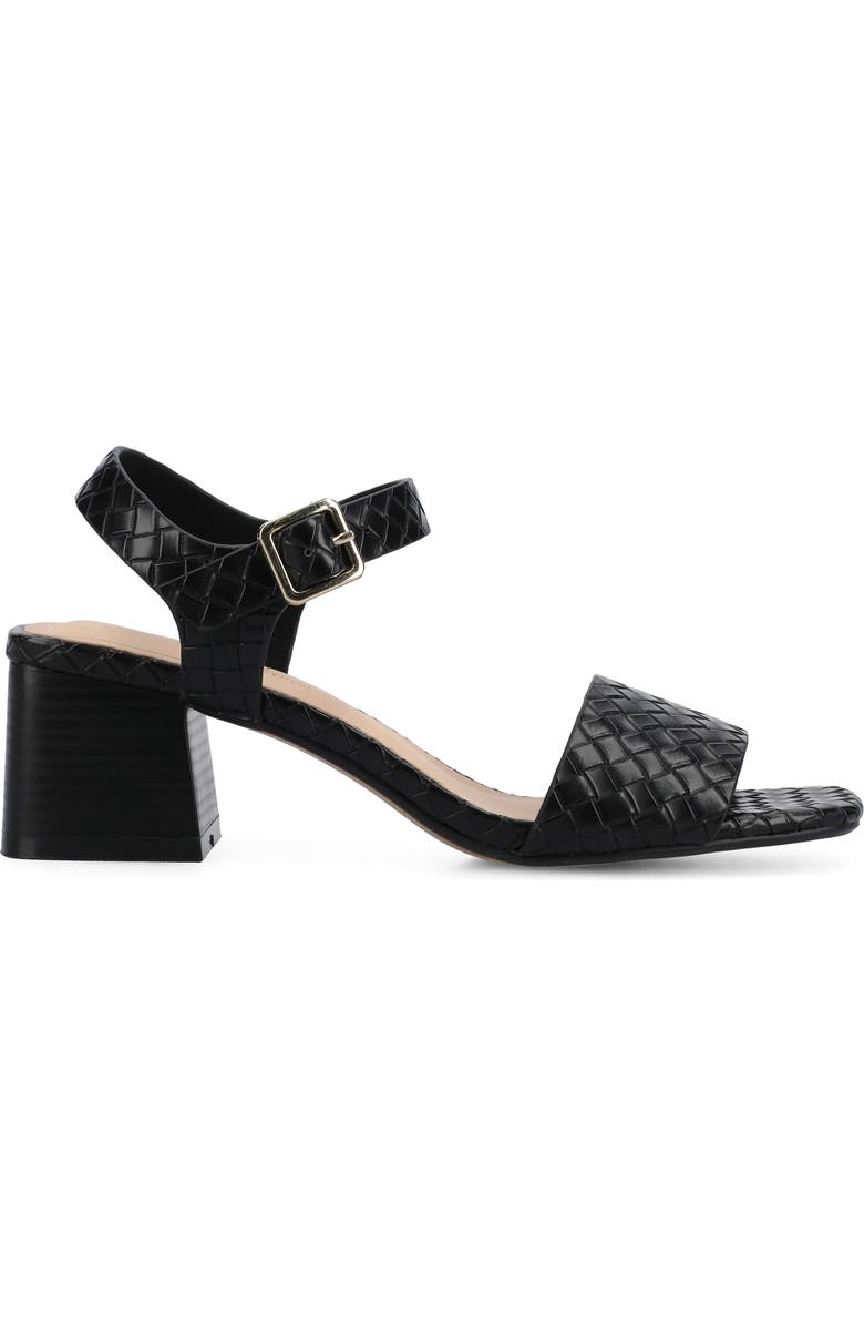 Journee Collection Shaina Sandal, Alternate, color, Black Woven
