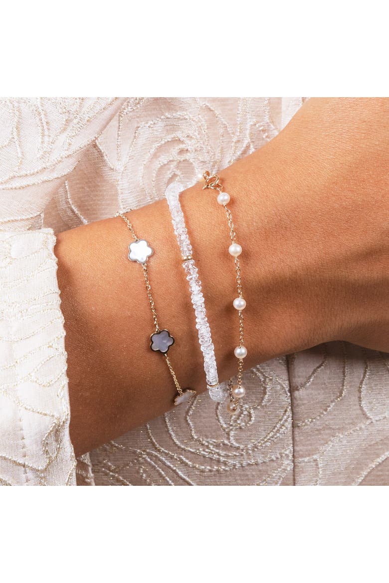 White Topaz Bead Bracelet, Alternate, color, White Topaz