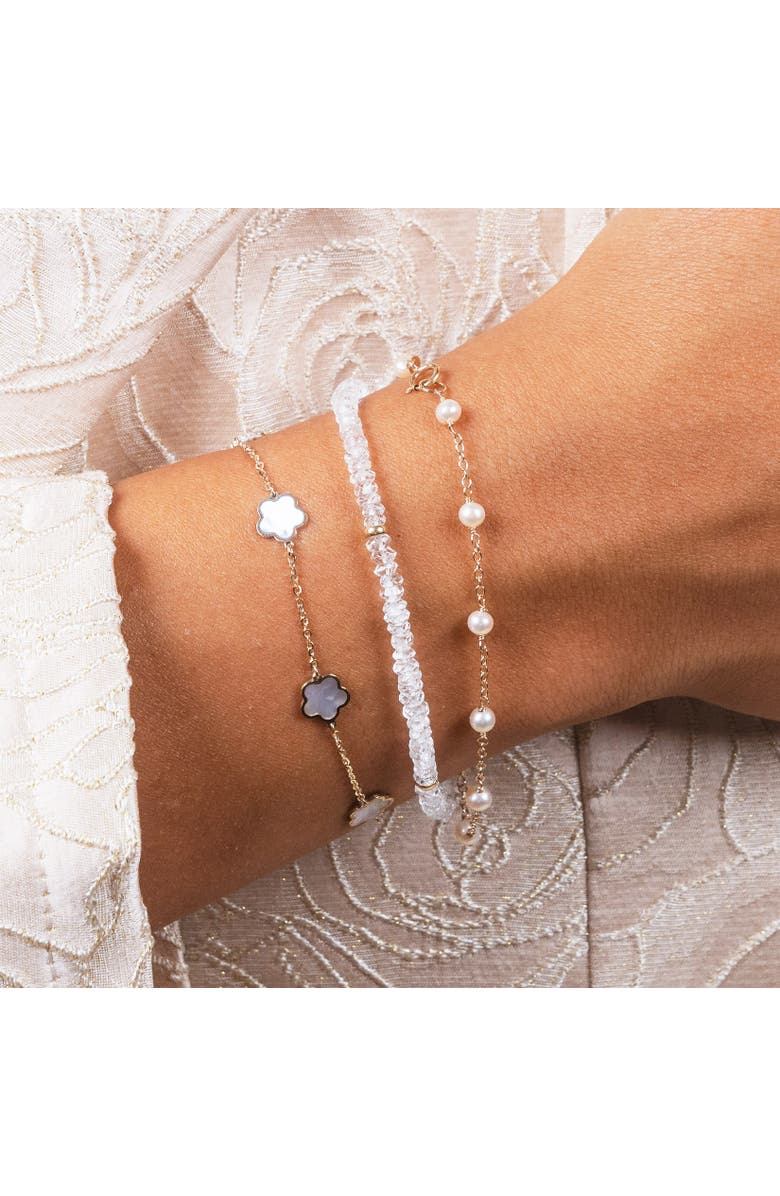 The Lovery Fine Jewelry White Topaz Bead Bracelet, Alternate, color, White Topaz