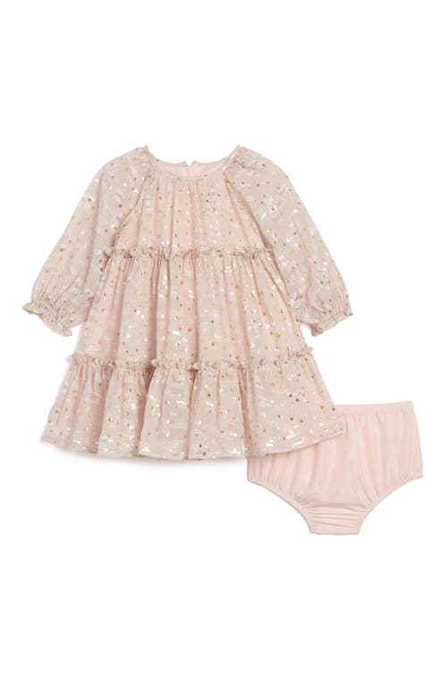 Pippa & Julie Vicky Sparkly Tiered Party Dress & Bloomers Set in Pink  product