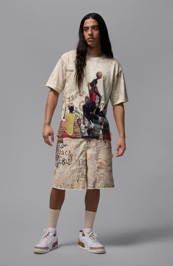 Print Cotton Twill Shorts