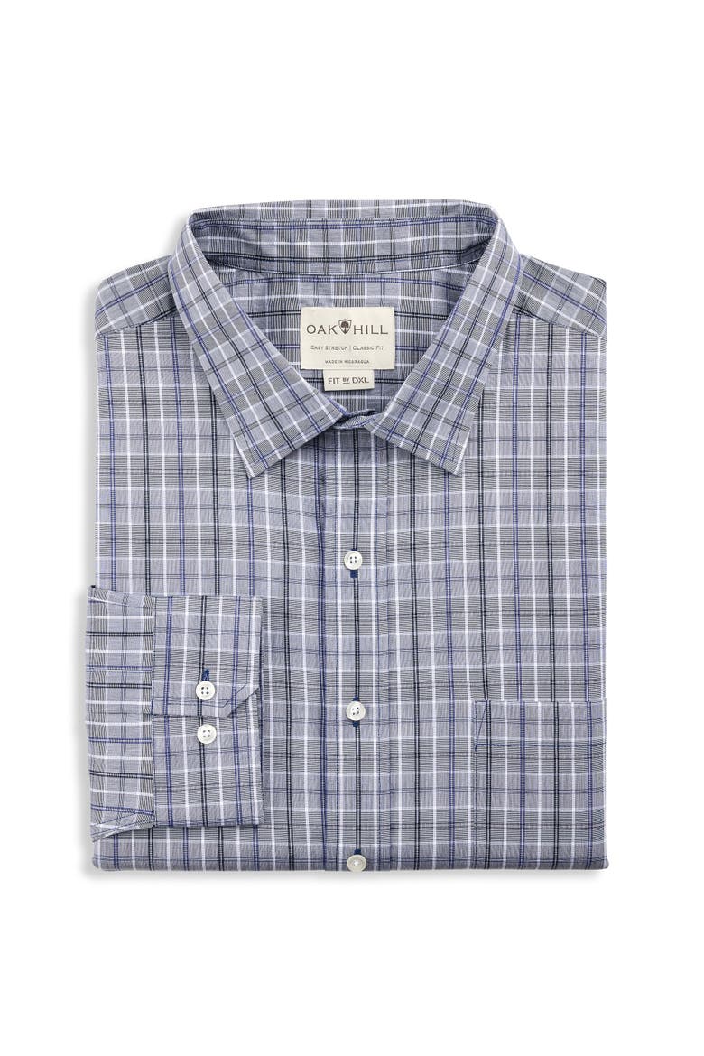 Big & Tall Medium Plaid Performance Dress Shirt, Main, color, BLUE