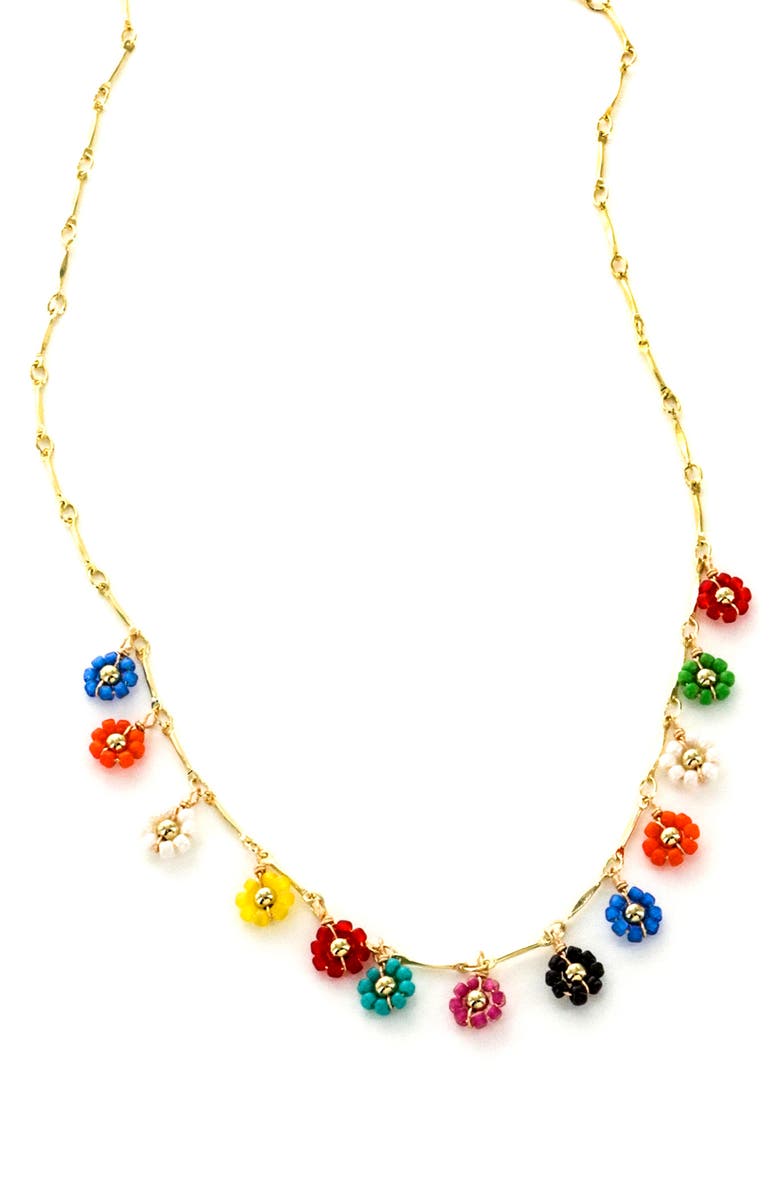 Panacea Floral Drops Frontal Necklace, Main, color, 