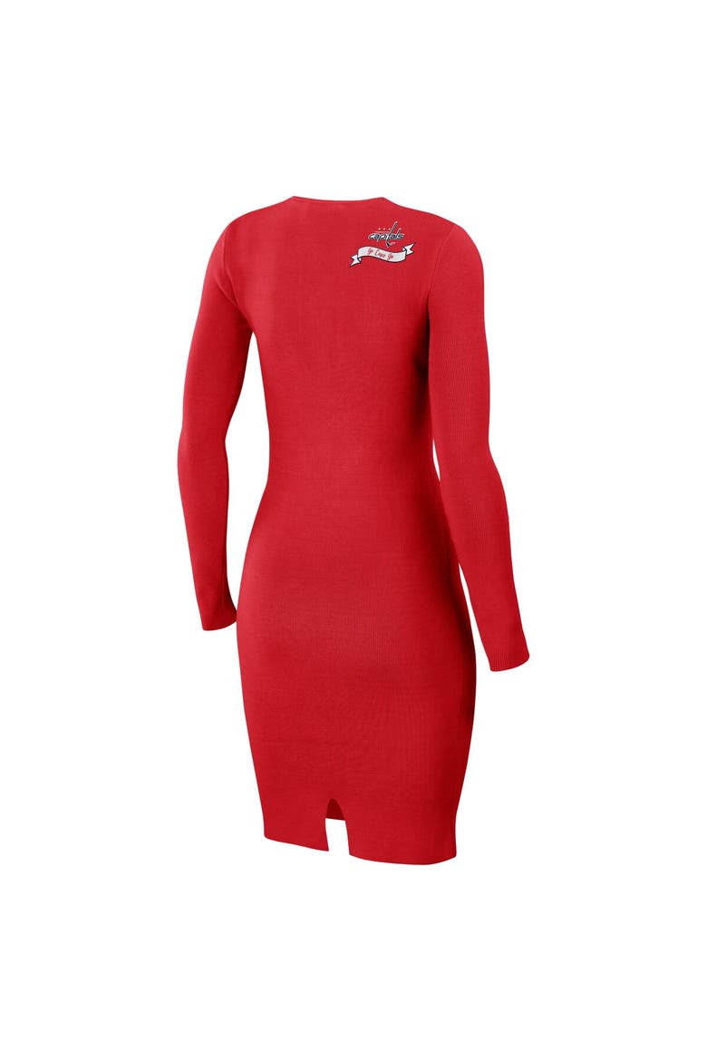 Women's WEAR by Erin Andrews  Red Washington Capitals Lace-Up Dress, Alternate, color, Red