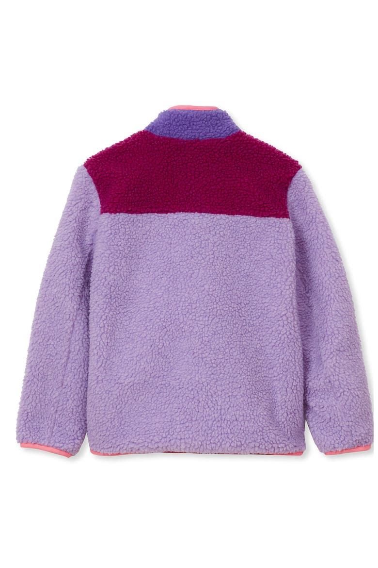 Kids High Pile Contrast Full Zip Up Jacket, Alternate, color, Lilac Breeze/Punch/Purple