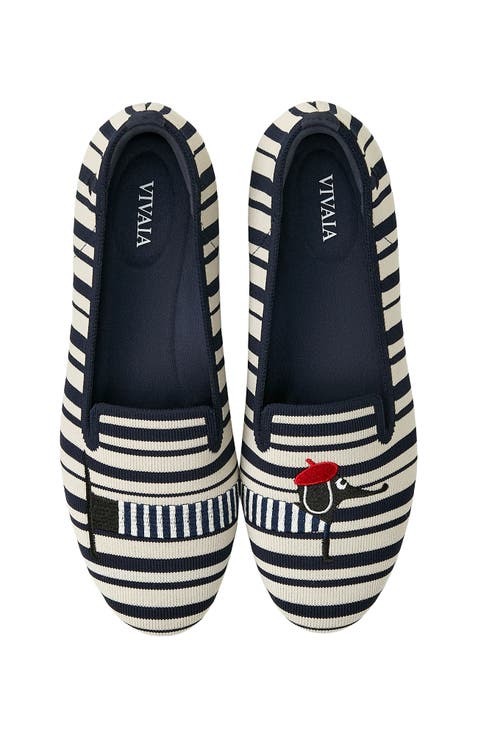 Round-Toe Embroidered Loafers (Audrey)