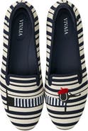 VIVAIA Audrey Round-Toe Embroidered Loafers