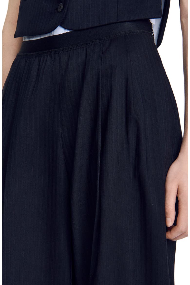 Striped wool trousers, Alternate, color, Navy blue