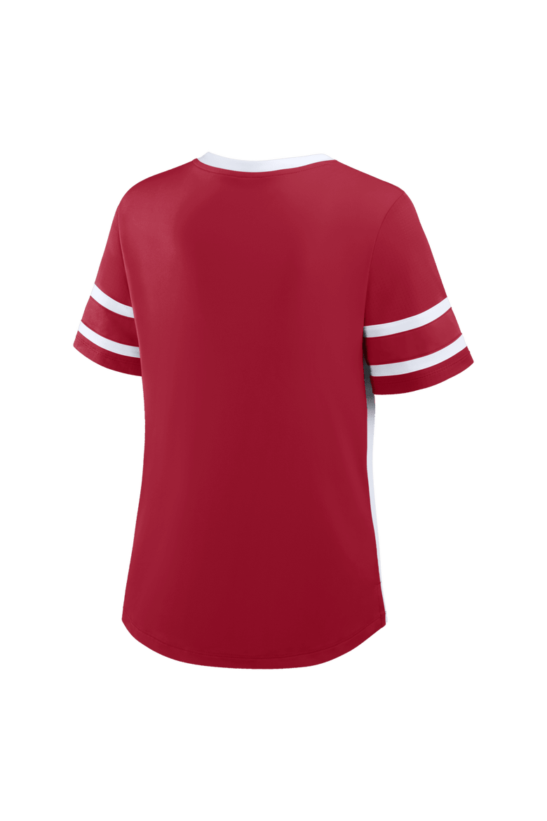Women's Fanatics Crimson/White Oklahoma Sooners Be Fearless Athena Lace-Up T-Shirt, Alternate, color, Crimson