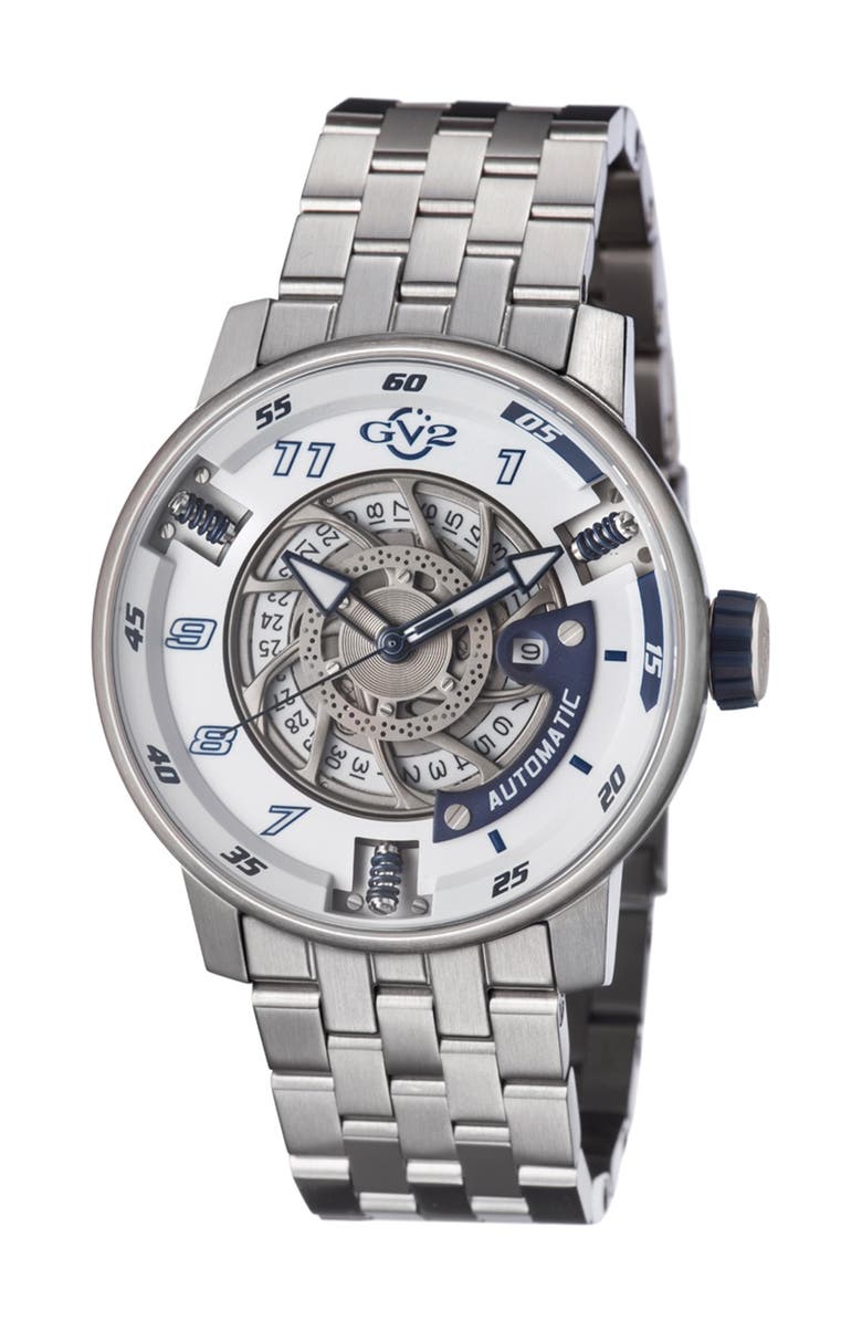 GEVRIL Men's Motorcycle Sport Bracelet Watch, 48mm, Main, color,