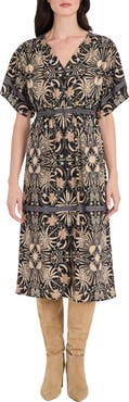 The Good Journey Floral Print Linen Blend Midi Dress