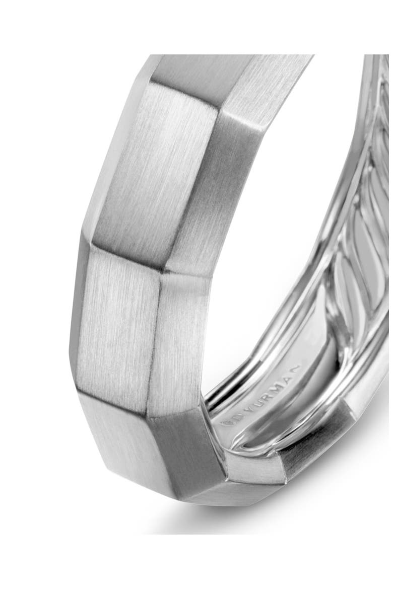 Men's Faceted Band Ring in 18K White Gold, Alternate, color, WHITE GOLD