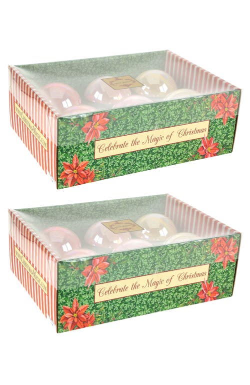 Mark Roberts Shinny Marblelized Ball Ornaments, Set Of 12 In Pink