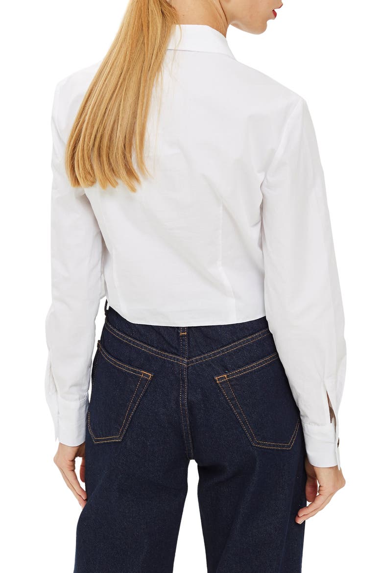 Poplin Wrap Shirt, Alternate, color, WHITE